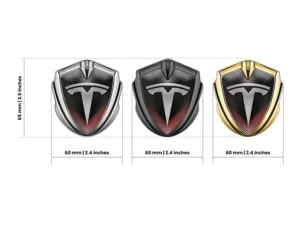 Tesla Emblème Bombé Métal Design Haut Gamme Drift Look